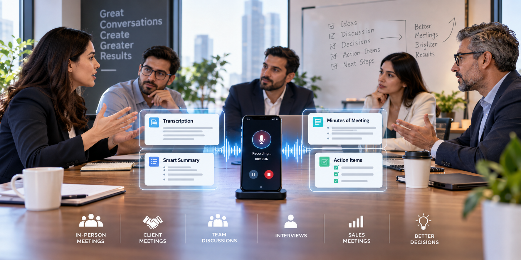 AI Meeting Assistant for In-Person Meetings | OfficeMoM