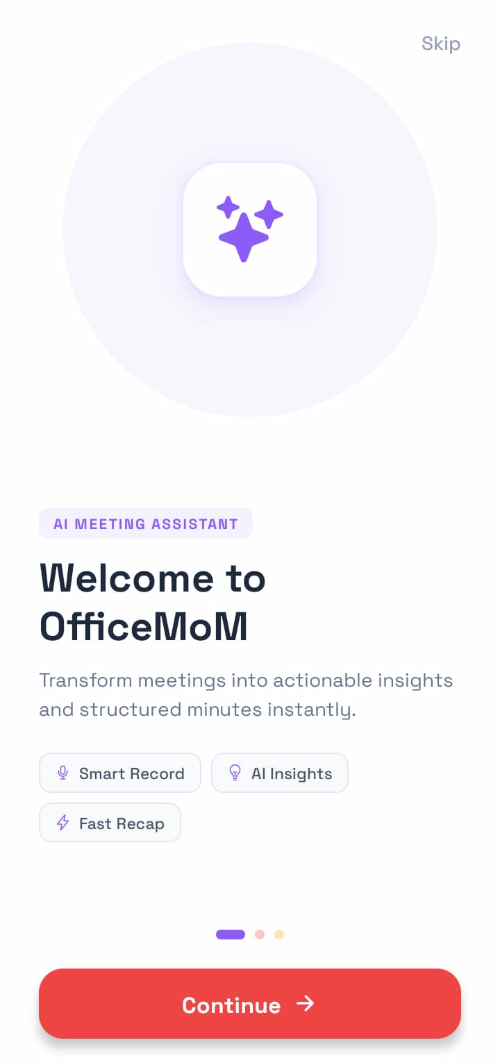 OfficeMoM App Interface